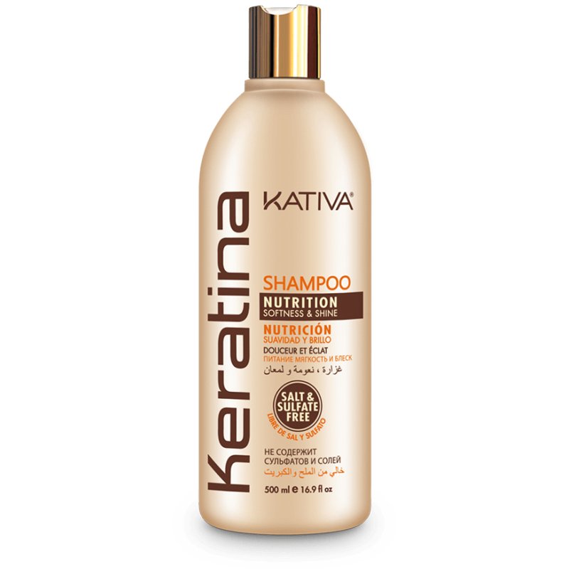 Kativa Keratin Shampoo Based on Hydrolyzed Keratin and Ceramides 500ml