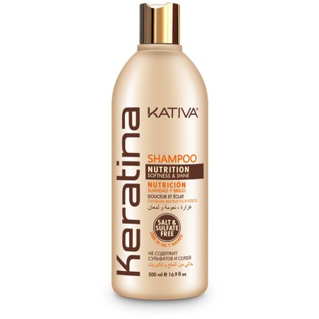 Kativa Keratin Shampoo Based on Hydrolyzed Keratin and Ceramides 500ml
