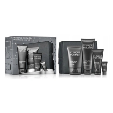 Clinique For Men Refreshed Skin For Him Set Includes Face Scrub 100ml Moisturizing Lotion 100ml Antiage Eye Cream 7ml
