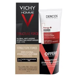 Vichy Homme Structure Force Global Hydrating Antiaging Care 50 Ml Dercos Energy Shampoo 50 Ml Free