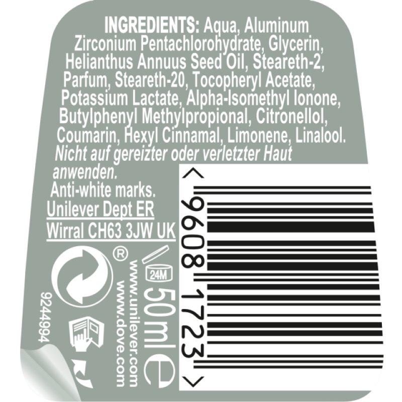 Dove Men Care Invisible Dry, 50ml Hommes Déodorant roll-on