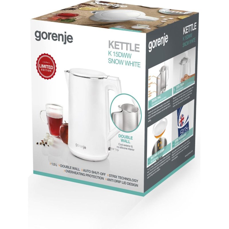 Gorenje 737894 electric kettle 1.5 L 2200 W White