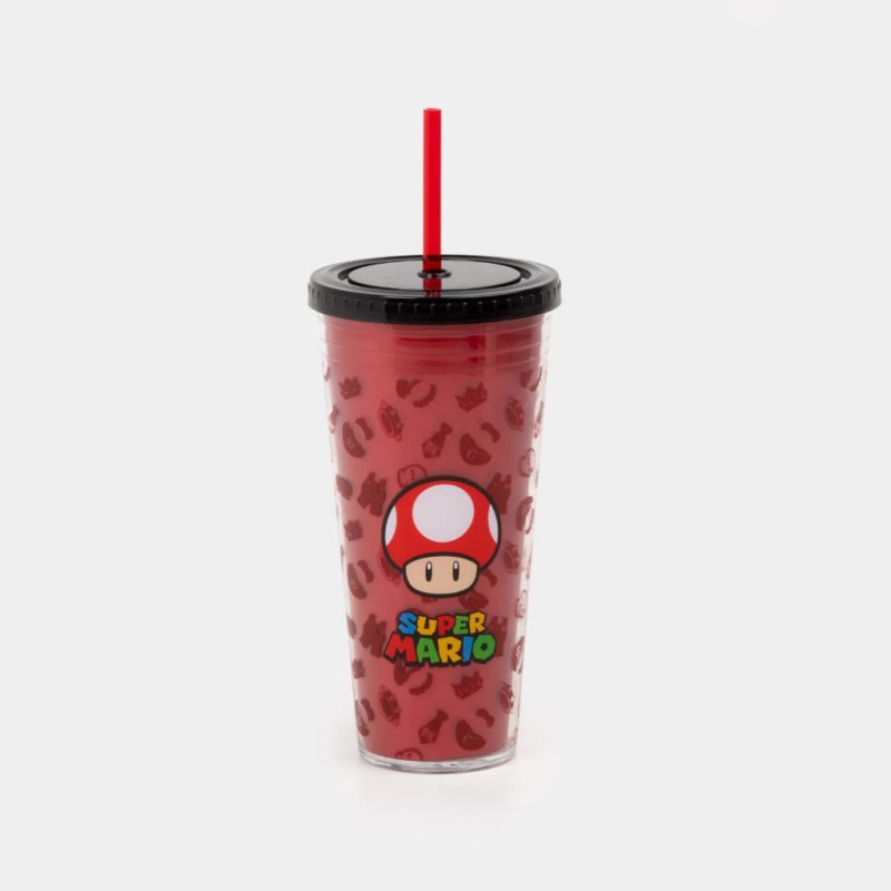 FASHION TUMBLER AVEC PAILLE 685ML - SUPER MARIO