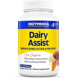 Enzymedica Dairyassist Digestive Enzymes for Complete Dairy Digestion