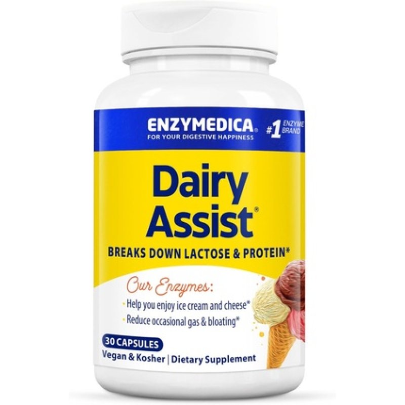 Enzymedica Dairyassist Digestive Enzymes for Complete Dairy Digestion