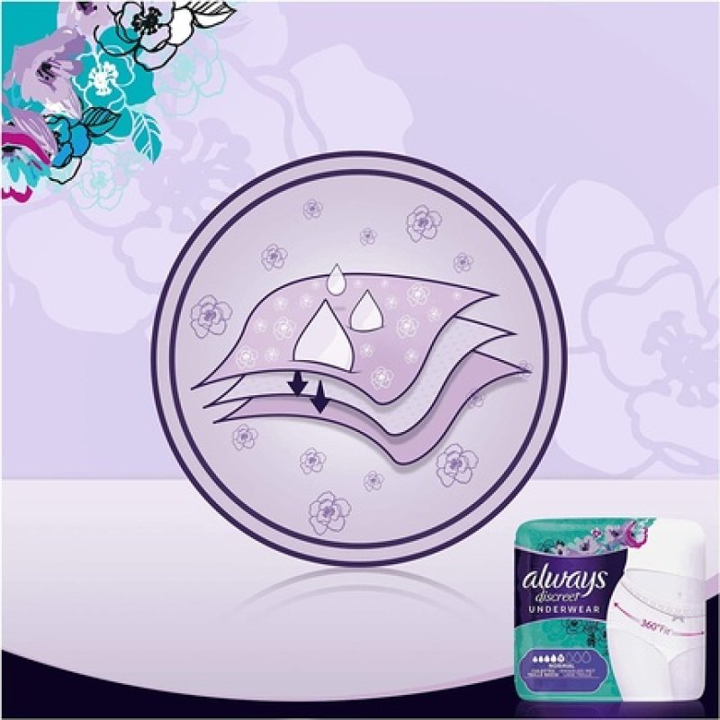 Always Discreet Underwear for Incontinence and Bladder Weakness Normal Flow Large - Pack of 10