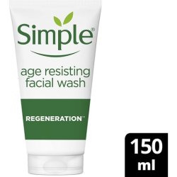 Simple Regeneration Age Resisting Facial Wash Cleanser with Green Tea and Prebiotics 150ml Chamomile
