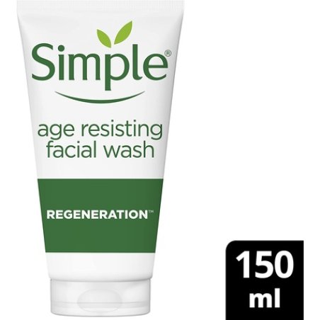 Simple Regeneration Age Resisting Facial Wash Cleanser with Green Tea and Prebiotics 150ml Chamomile