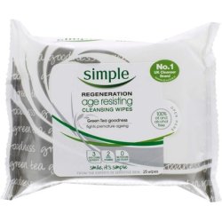 Simple Age Resisting Biodegradable Cleansing Wipes 25 Wipes