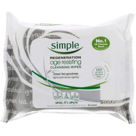 Simple Age Resisting Biodegradable Cleansing Wipes 25 Wipes