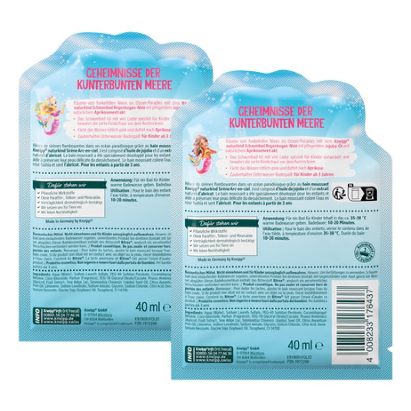 Kneipp Naturkind Rainbow Mermaid Bubble Bath with Natural Apricot Extract