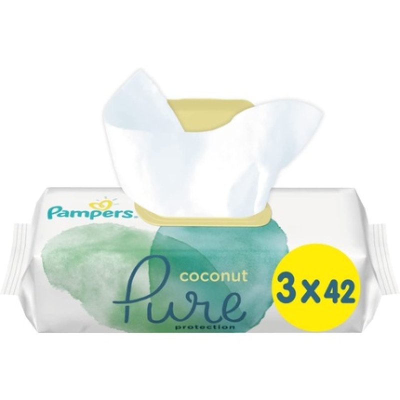 Pampers Coconut Pure Baby Wipes, Pack Of 3