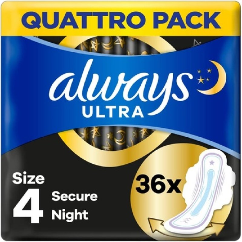 Always Ultra Night Size 4 Sanitary Pads with Wings