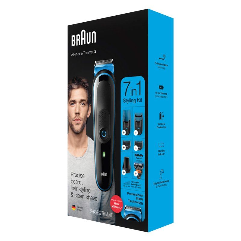 Braun MGK3245 hair trimmers/clipper Black, Blue 13