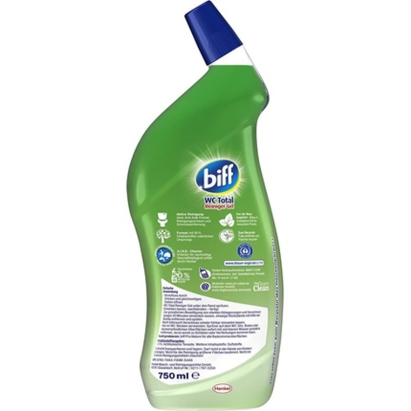 Biff Toilet Total Cleaner Gel Pro Nature Mint Eucalyptus Scent, Toilet Cleaner, 1 X