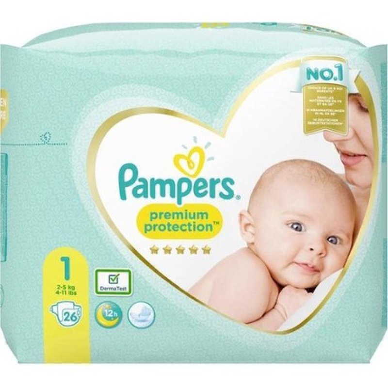 Pampers Premium Protection Newborn Baby Size 1 - 26 Pieces