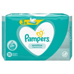 Pampers Sensitive Baby Wipes 3 Packs 156 Wipes
