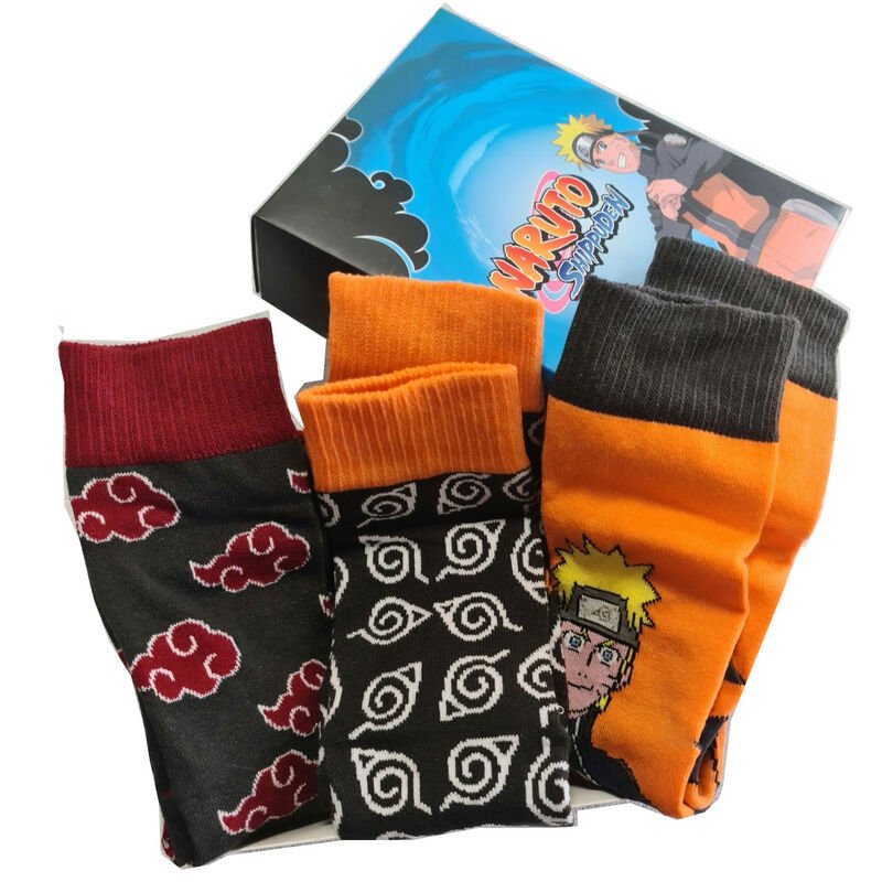 Naruto Shippuden assorted pack 3 socks adult