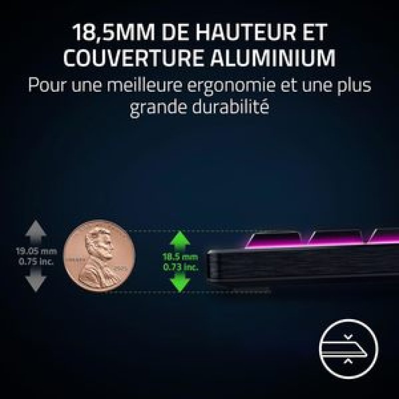 RAZER BlackWidow V4 Low-profile Tenkeyless HyperSpeed (Orange Switch) - French