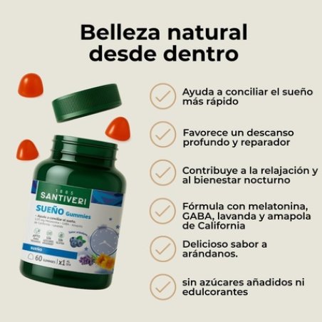 Santiveri Sleep Gummies Food Supplement with 195mg of Melatonin