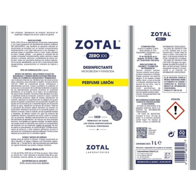 Desinfectante Zero Fragrance Lemon
