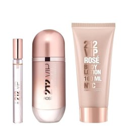 Carolina Herrera 212 Vip Rose Set Eau De Parfum 80ml Eau De Parfum 10ml Body Lotion 100ml
