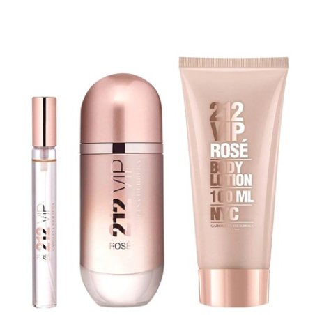 Carolina Herrera 212 Vip Rose Set Eau De Parfum 80ml Eau De Parfum 10ml Body Lotion 100ml