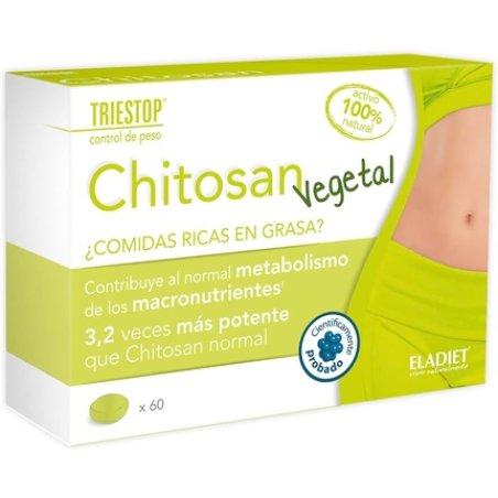 Triestop Chitosan Vegetal Dietary Supplement 60 Tablets - Supports Normal Macronutrient Metabolism - Satiating Effect -