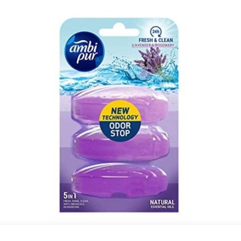Ambi Pur Fresh & Clean Toilet Block Refill Lavender & Rosemary - Pack of 3