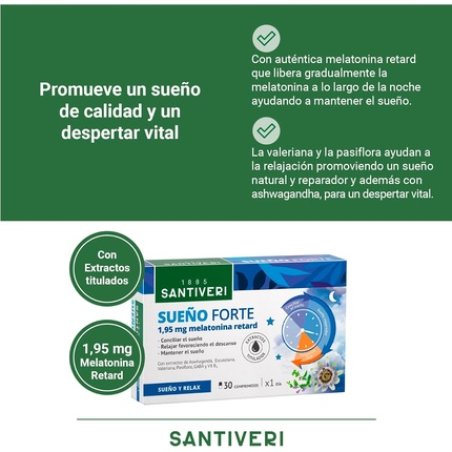 Santiveri Sueo Forte Food Supplement with 195mg Melatonin and GABA