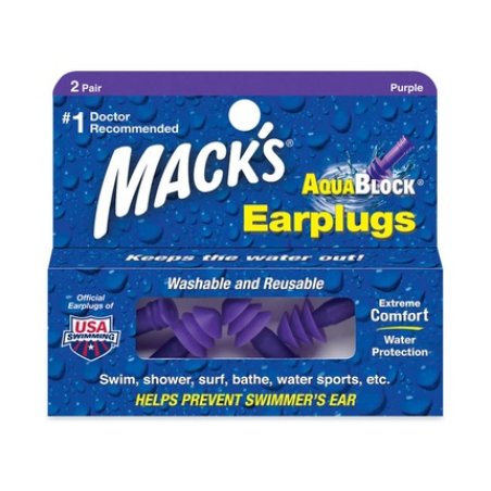 Mack's Aquablock Earplugs 2 Pairs For Ear Protection