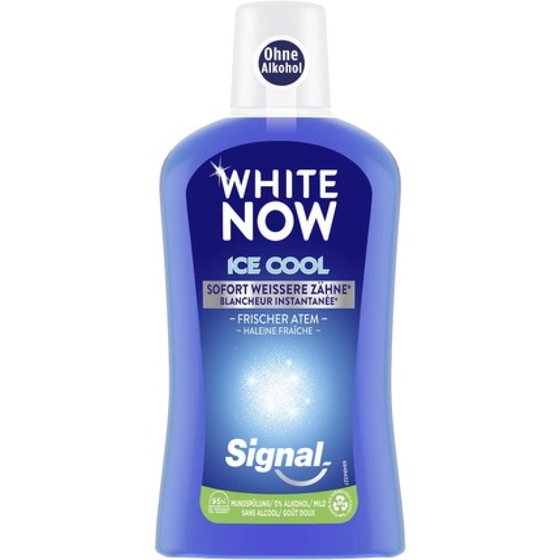 Signal White Now Ice Cool Mouthwash for Instantly Whiter Teeth and Fresh Breath 500ml
