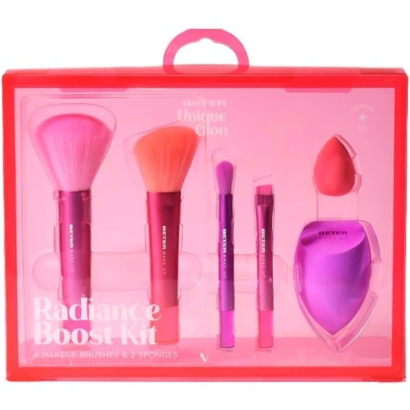 Beter Makeup Brush and Sponge Set - 4 Vegan Brushes and 2 Sponges
