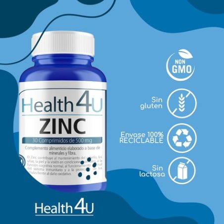 H4u Zinc 30 Tablets 500mg