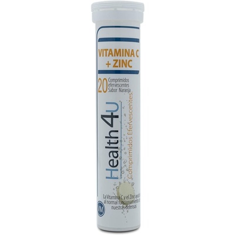 Health4u Vitamin C Zinc Vitamins and Minerals 20 Effervescent Tablets 4g