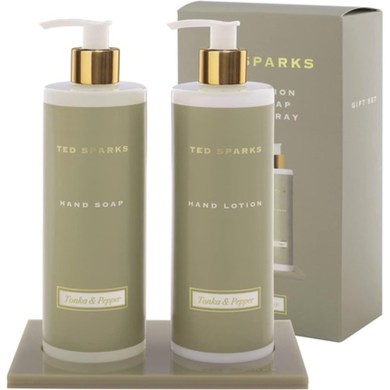 Ted Sparks Tonka & Pepper Gift Set Hand Lotion and Hand Soap Enriched