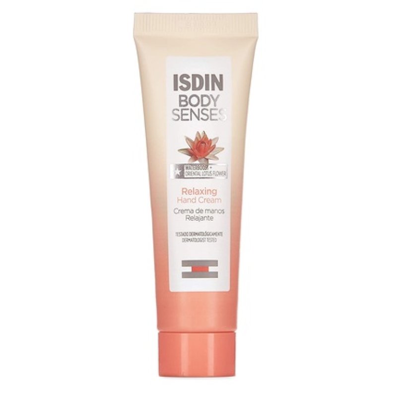 ISDIN BodySenses Relaxing Hand Cream with Lotus Flower Moisturizes and Nourishes Skin 30ml