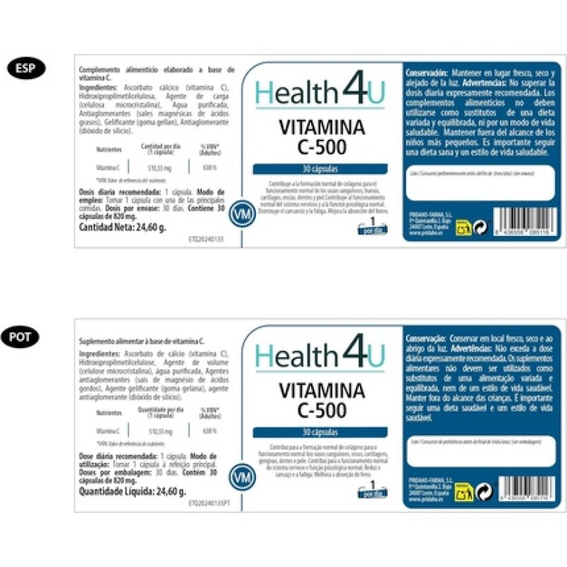 Health4u Vitamin C 500mg 30 Capsules