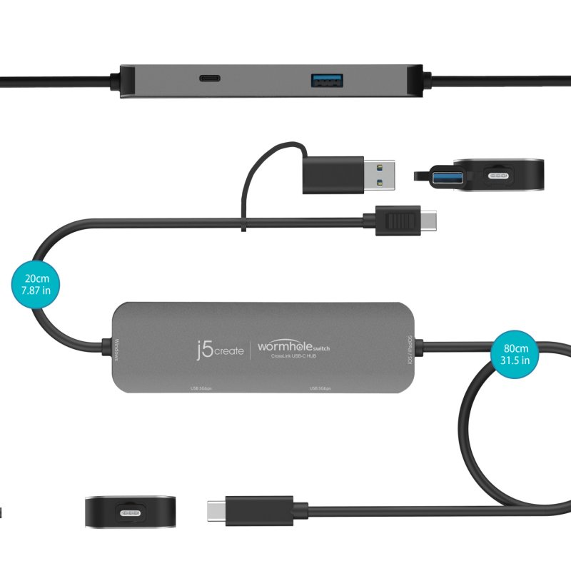 J5create - Wormhole Switch CrossLink USB-C HUB