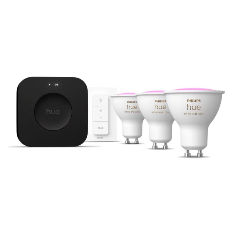 Philips Starter kit: 3 GU10 bulbs Dimmer switch Bridge Pro