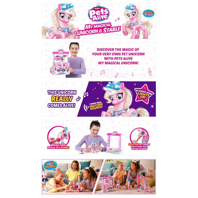 Pets Alive My Magical Unicorn and Stable ZURU