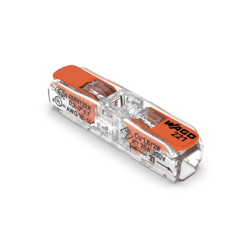 Wago 221-2411 connecteur de fils Orange, Transparent