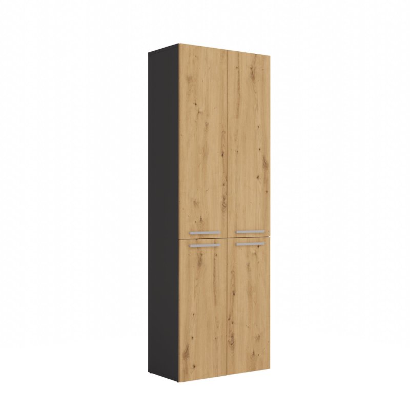 Topeshop NEL 2K DD ANT/ART KP armoire de rangement de salle de bain Graphite, Chêne