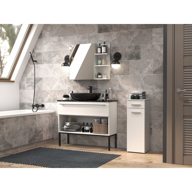 Topeshop NEL V DS BIEL armoire de rangement de salle de bain Blanc