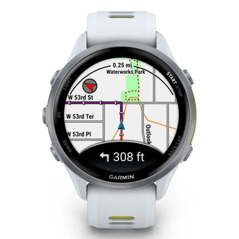 Garmin Forerunner 970 3,56 cm (1.4") AMOLED Numérique 454 x 454 pixels Écran tactile Blanc Wifi GPS (satellite)