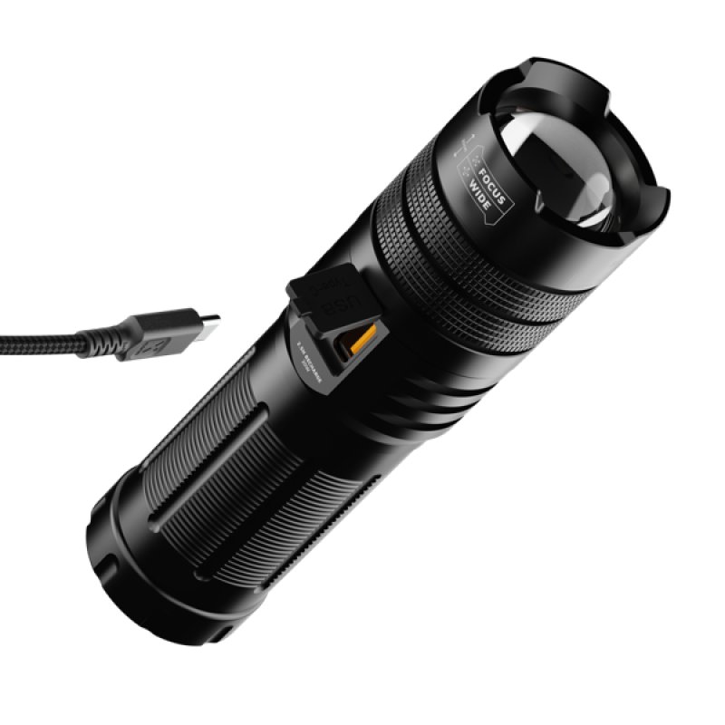Xtorm Flashlight Power Bank 10.500mAh Kombination aus Taschenlampe und Powerbank, Leuchtet bis zu 605 Meter weit mit