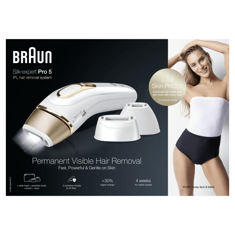 Braun Silk-expert Pro Silk·expert Pro 5 PL5267 Intense pulsed light (IPL) Gold, White