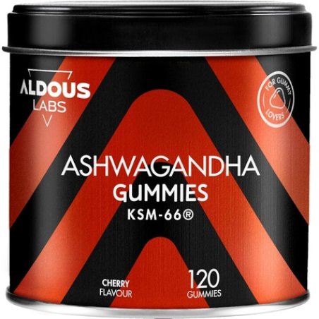 Ashwagandha Gummies 120 Gummies with Cherry Flavor KSM-66 Withania Somnifera for Stress, Anxiety, and Natural
