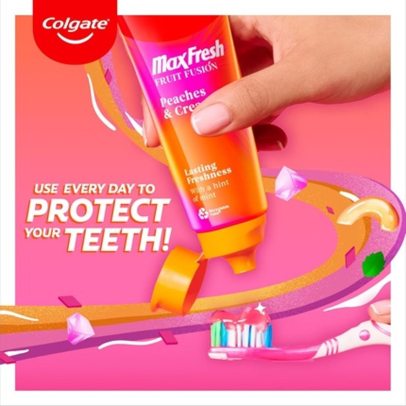 Colgate Max Fresh Fruit Fusion Peaches & Cream Flavoured Toothpaste 75ml