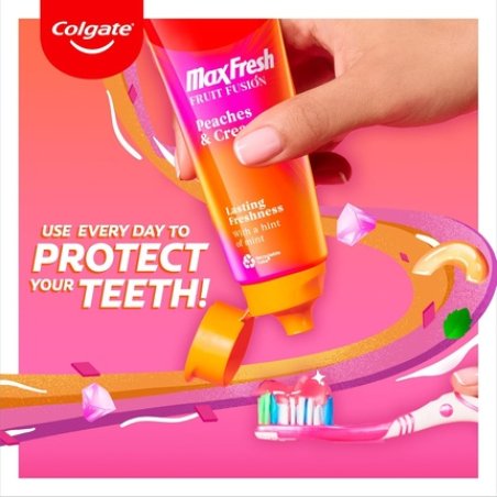 Colgate Max Fresh Fruit Fusion Peaches & Cream Flavoured Toothpaste 75ml